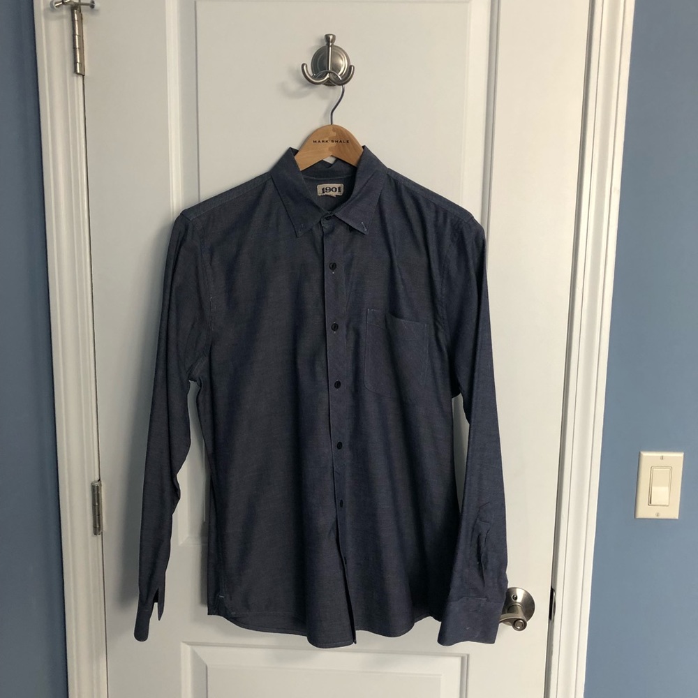 1901 Dark Blue Button Down